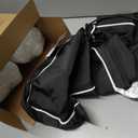downluxe Waterproof Outdoor Chair Cushions Set of 2, 19" x 19" x 3" Patio Chair Cushion with Non-Slip Ties & Handle, Square Outdoor Cushion for Patio Furniture with Removable Cover, Black/White