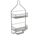 Bath Bliss Aztec Hanging Shower Caddy | Bathroom Storage & Organization | Shower Head Hang | Holds Large Bottles | Accessory Hooks | Suction Cup Backing | Matte Black