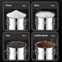 304 stainless steel food storage containers with lids lock clips airtight container large airtight for rice flour sugar grain coffee bean storage containers Kitchen jar (3.17gal/12L)