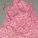Floerns Women's Summer Floral Cherry Print A Line Short Cami Dress (Medium, Hot Red)