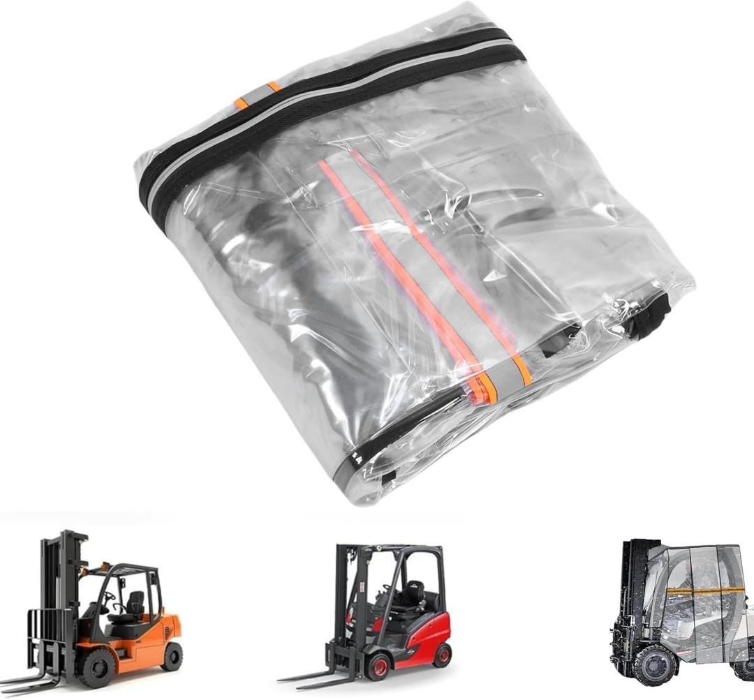 Jiawu Forklift Cover, Universal Transparent Full Forklift Cover, All Weather Protection, Sunshade Covers for Most Standard Forklifts, Windproof, Rainproof, 60in L x 53in W x 52in H