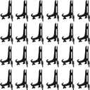 Murtenze 24 Pack Plastic Easel Plate, Display Stands Picture Frame Holder, Mini Easel for Weddings/Home Decoration(4 Inch,Black)