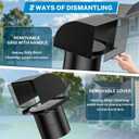 [Upgraded] Hon&Guan 6 Inch Hooded Wall Vent with Magnetic Seal Flap and Removable Mesh, Arc-Shaped 6'' Exhaust Vent Cover Cap for Kitchen Range Hood/Dryer/Bathroom Exhaust(Galvanized Steel, Black)