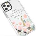 Lily Floral Girls Women Scripture Bible Verses Christian Quotes James 4:10 Soft Protective Clear Case for iPhone 12/12 Pro