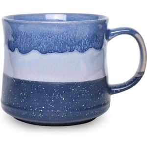 Bosmarlin Large Ceramic Coffee Mug, Big Tea Cup for Office and Home, 21 Oz, Dishwasher and Microwave Safe, 1 PCS (Blue)
