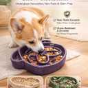 Cute Ceramic Slow Feeder Dog Shape, 1.5 Cups Pet Food Bowl for Small & Medium Breed. Bite-Resistant, Dishwasher Safe, Maze Design to Prevent Fast Eating, Bloat, Choking. Gift for Dog Lovers
