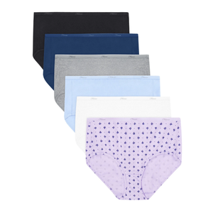 Hanes Women's Cotton Brief Underwear 6-Pack, Cool Comfort, No Ride Up 9 US