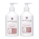 Hairitage Biotin Damage Repair Shampoo and Conditioner Set - Thickening + Volumizing - Biotin Castor Oil + Rice Protein - Sulfate Free + Color Safe - Deep Conditioning Treatment Dry Damaged Curly Hair, 13 Oz, 2 Pack