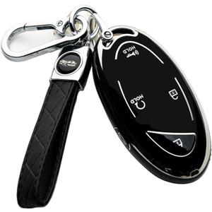 WTSHOPME Key Fob Cover Compatible with Smart Key (Silver and Black)