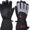 SAVIOR HEAT Rechargeable Heated Gloves with 3 Heating Levels - Electric Ski Gloves, Touchscreen, Waterproof for Men Women, M