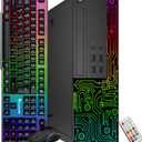 Dell OptiPlex Desktop RGB Computer PC, Intel Core i7 Processor, 16GB RAM, 512GB SSD, 24 Inch HDMI Monitor, RGB Keyboard Mouse and Headset, WiFi, Windows 11 Pro 