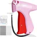 Stitch Gun for Clothes, Tagging Gun for Clothing, Micro Handheld Tag Gun Quick Stitch Sewing Gun, Portable Quick Clothing Fixer Hemming Tool Includes 6 Needles and 1000 Black White Fasteners (Peach Pink)