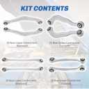 Rear Suspension Control Arm Kit Compatible with Mercedes Benz W221 C216 CL600 CL500 CL65 SL65 SL63 AMG S350 S400 S450 S500 S550 S600 Rear Upper and Lower Control Arm Forward Rearward Rear for Benz W221 (8Pcs)