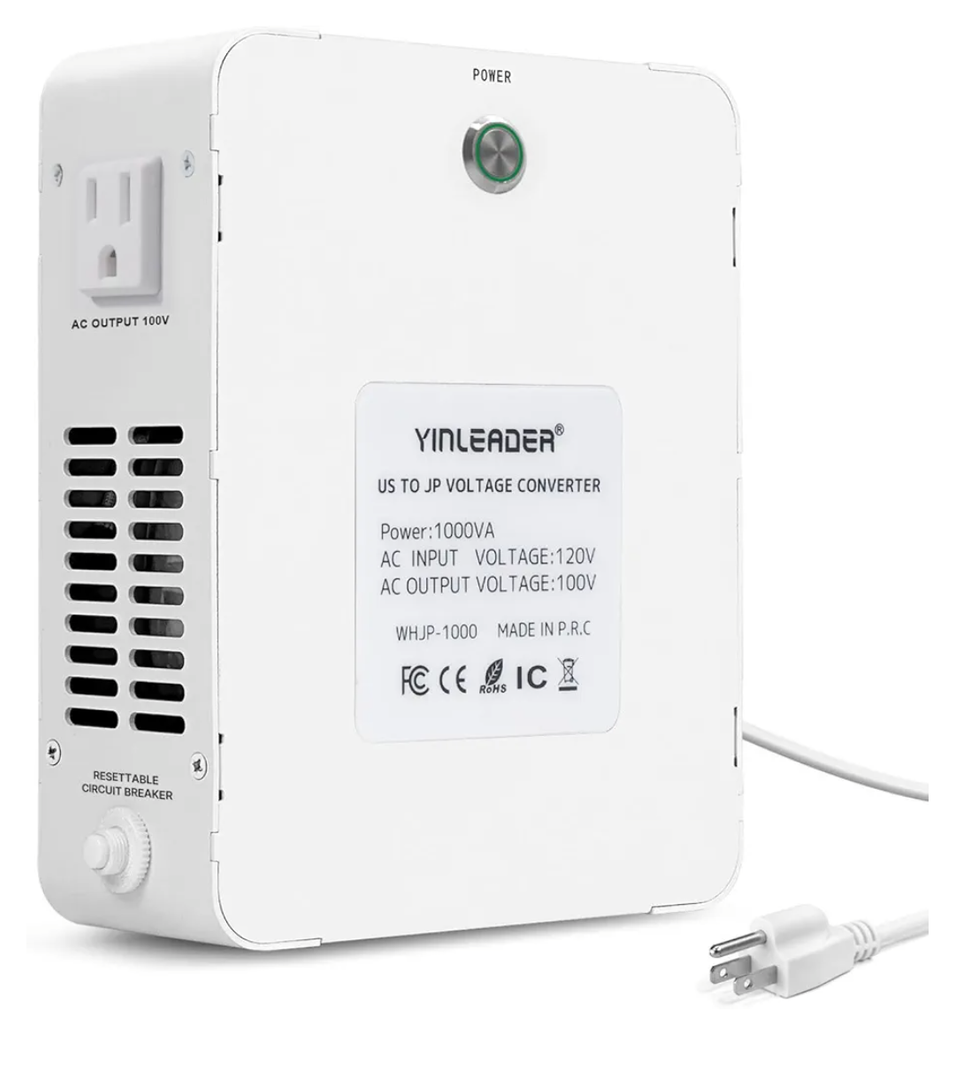 Yinleader 1000W US 120V to 100V JP Japan Voltage Converter Step Down Transformer Ideal for Japanese Turntable/Rice Cooker/Mochi Maker/Player/Cassette Deck/Heater/dehumidifier, etc.(White)