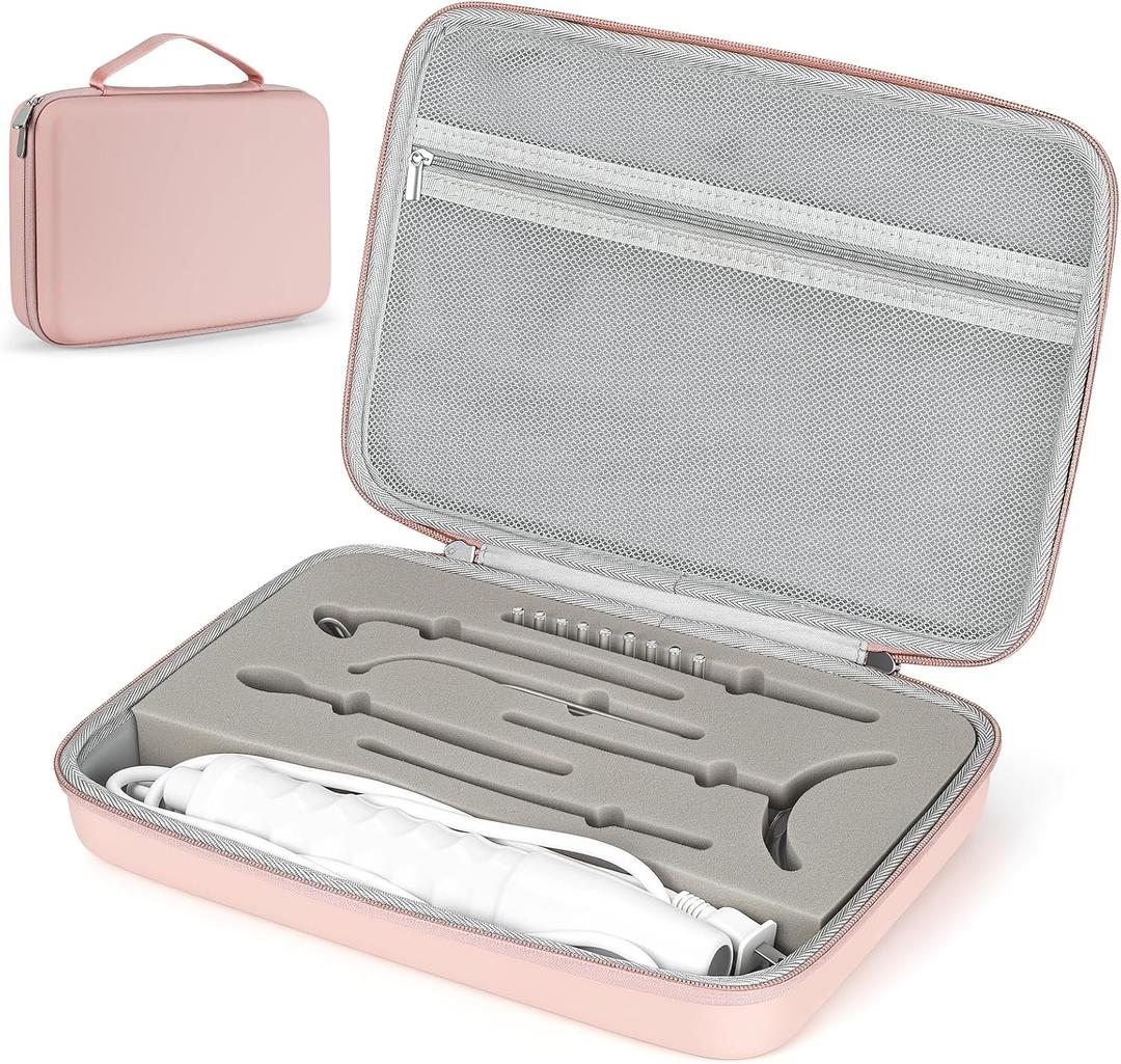 Case for High Frequency Wand, Fits for TUMAKOU/Quiet&Far/UUPAS/Uaike/DARSONVAL Skin Machines, Travel Carrying Case for Professional Skin Portable Clinical high Frequency - Pink (CASE ONLY)
