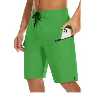 22" Men's Board Shorts Swimwear No Mesh Lining - Long Swim Trunks Surf Shorts Bathing Suit with Zipper Pocket UPF50+Size 38"
