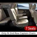 EKR Grand Highlander Seat Covers Full Set,Automotive Seat Covers for Toyota Grand Highlander 2024 2025 2026,2nd Row Captain Chairs-Faux Leather(Black)