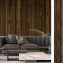 Art3d 4-Pack Glue-On Wall Panels, Wood Grain Texture Interior Wall Decor, 104"x12" Recycled Polystyrene Wainscoting Panels, Low Emission for Living Room Bedroom,Natural Walnut