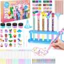 Subao 73+ DIY Glitter Gel Pens Making Kit,Pen Creator Studio,Make Your Own 20 Sparkly Colorful Pens,Creative Arts and Crafts for Kids,Birthday Christmas Gifts for Girls 5 6 7 8 9 10 11 12 Years Old (Multicolor)