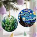 10 x Artistic Starry Night Christmas Ornaments: Christmas Tree Decorations & Holiday Ornaments  Holiday Presents, Gift Ideas for Friends, Coworker, Family, Art Lover, and Van Gogh Fan