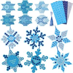 Karenhi 24 Packs Winter Religious Snowflake Craft Christian Church Activities Crafts God Made Me Jesus Felt Christmas Tree Hanging Ornaments Sunday School for Church Party