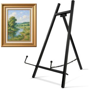 Falling in Art Metal Easel Stand, 16.5" Table Top Easel Stand for Display, Tripod Mirror Plate Stand Holder for Photos, Books and Wedding Signs, Black