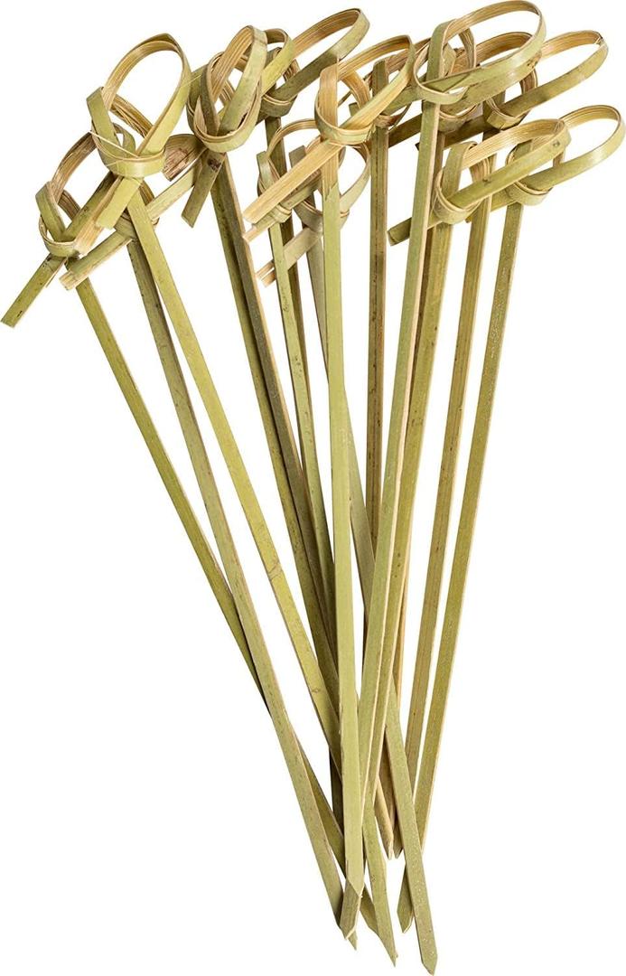 GUSTO Bamboo Knot Picks - 4.75 Inch Cocktail Picks, Appetizer Skewers, & Toothpicks for Appetizers, Fruits, Sandwiches - (Formerly Comfy Package) (300)