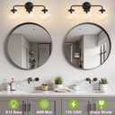 Bathroom Vanity Light Fixtures Over Mirror, Modern Matte 3 Lights Wall Sconce Lighting with Transparent Glass Ball Shade, Mid Century Farmhouse Vanity Lights (Black), 3lights-22.4in-Transparent