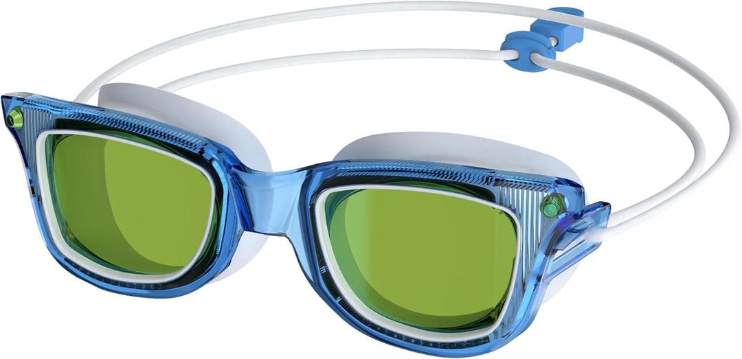 Speedo Unisex-Adult Swim Goggles Sunny G (Seasider Tranquil Blue/Lime/Emerald)