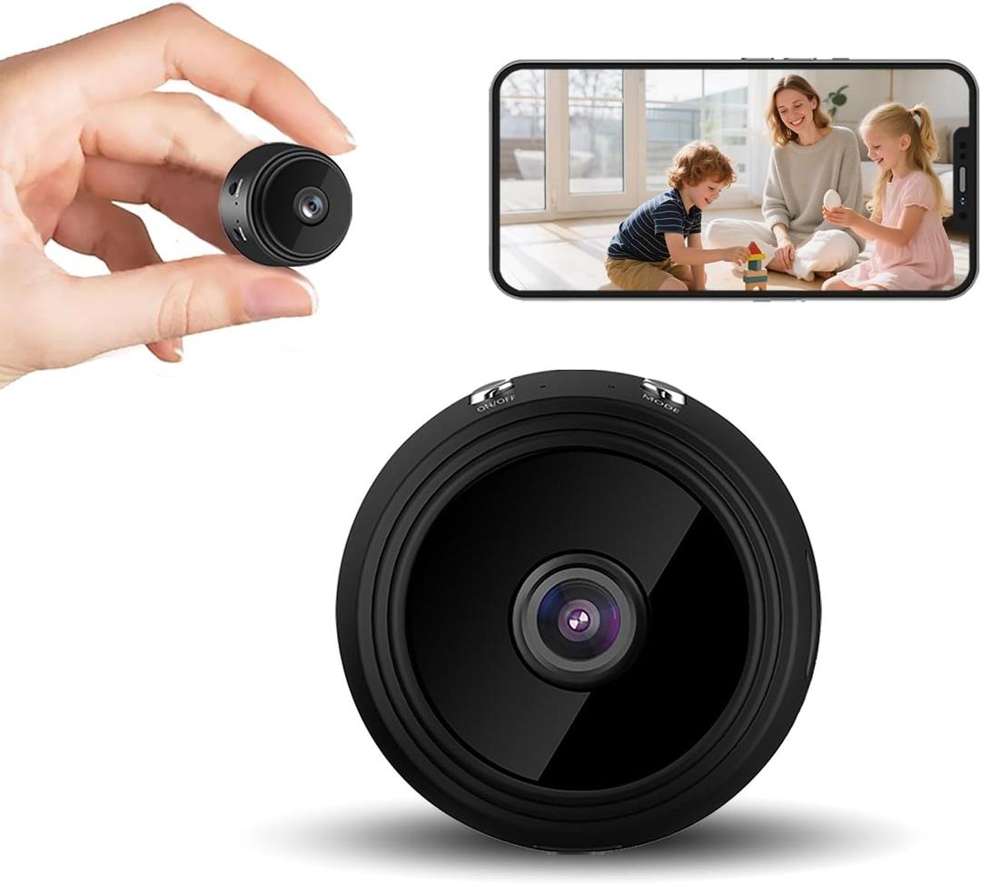 Hidden Camera Mini Spy Camera WiFi 1080P, Wireless Indoor Security Camera with Night Vision & Motion Detection, Nanny Cam for Home Baby Pet Monitor,TF Card Storage (Black)