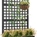 Elevens Metal Planter with Trellis, Trellis with Planter Box & Privacy Screen, Outdoor Raised Garden Bed for Climbing Plants, Trellis Planter Box with Drainage Hole (71"x35"x16")