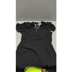 Fashion Nova, Women's Jumpsuits Casual Wrap V-neck Cap Sleeve Wide Legs Vacation Jumpsuit XL