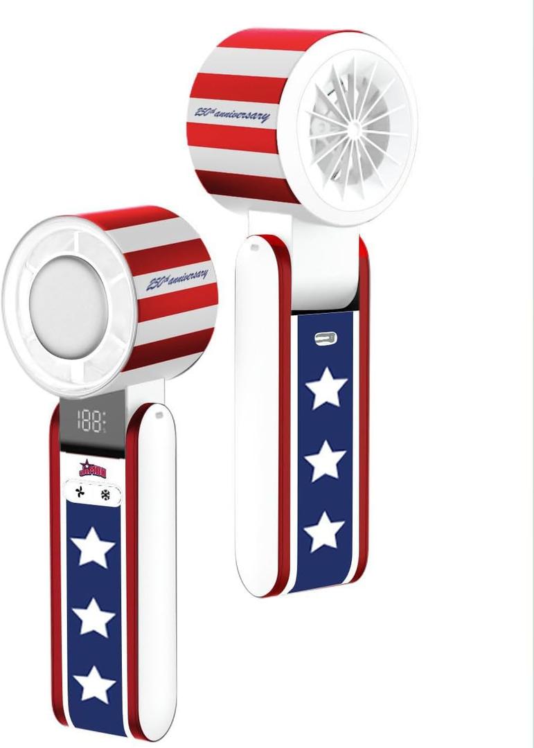 USA 250th Anniversary Portable Fan with Cooling Pad, 4000mAh Battery, Small
