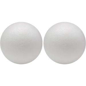 Crafjie 8 inch 2pcs Giant Foam Balls, Smooth Large White Foam Balls, Solid Craft Balls for Christmas DIY Ornaments and School Projects and Modeling Projects, for Arts and Crafts