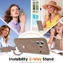 SKYLMW Compatible with iPhone 17 Case with Magnetic Invisible Stand Compatible with Mag-Safe Military Drop Tested Shockproof Silicone 17 Phone Cases for Women Men 6.3"Brown