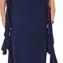 PRETTYGARDEN Women's 2025 Summer Wedding Guest Dress Sleeveless Ruffle Formal Cocktail Party Maxi Bodycon Dresses, Size: S