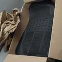 FH Group Climaproof Trimmable Non-Slip Vinyl Floor Mats Full Set - Universal Fit for Cars Trucks and SUVs (Black) F11306 + F16400