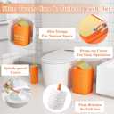 Bathroom Set - 11PC Bathroom Accessory Set, Bathroom Accessories Set, Orange Bathroom Set, Push-lid Trash Can, 3PC Soap Dispensers, Toilet Brush & Q-tip Holders