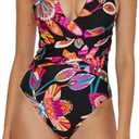 Trina Turk Women's Luminary One Piece Swimsuit, Floral Print, Adjustable, Bathing Suits Size 10
