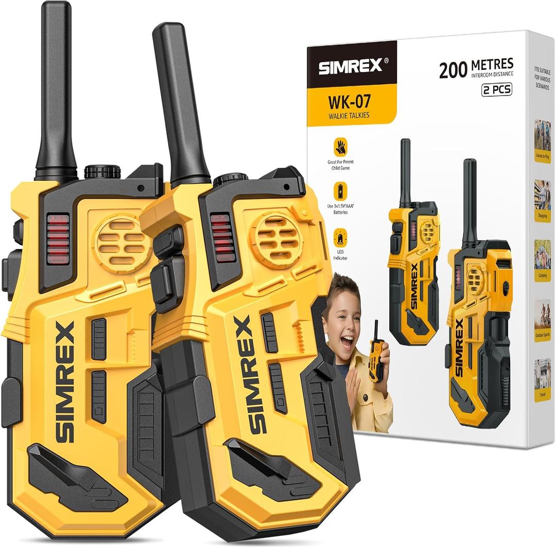 SIMREX Walkie Talkies for Kids 2 Pack, HD Radio Long Range Walkie-Talkie, Outdoor and Camping Intercom, Ideal for Kids Aged 3-12