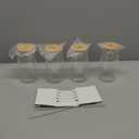 DWTS DANWEITESI Glass Cups with Lids and Straws 4 pcs,16oz Drinking Glasses Set for Coffee Bar Accessories,Iced Coffee Cups with Lids,Matcha Cup Glass Tumbler Reusable for Gifts (Blank Transparent Color)