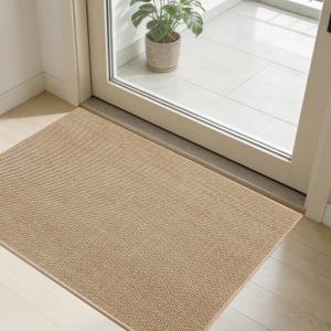 SMILOOL Front Door Mat Indoor Entrance, 24" x 36" Non-Slip Inside Door Mats for Entryway, Dirt Resistant and Absorbent Washable Doormat, Low Profile Entry Way Doormats, Floor Mats for House, Beige