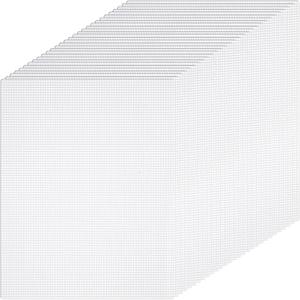 30pcs 7 Count Plastic Canvas Sheets,13.58 X 10.43 Inches Transparent Plastic Mesh Sheet, Needlepoint Canvas Sheet for Embroidery, Acrylic Yarn Craft, Knitting and Crochet Projects