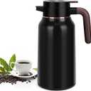 68oz Thermal Coffee Carafe, Stainless Steel Carafes for Hot Liquids 24 Hours, Insulated Coffee Carafes For Keeping Hot Coffee, Hot Water, Tea, Hot Beverage (Black)
