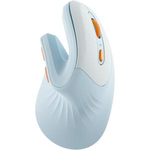 seenda Ergonomic Mouse with Jiggler - Wireless Vertical Mouse with Multi Device Connection (Bluetooth or USB), Reduces Wrist Strain, Quiet Click, Compatible with PC, Laptop, Mac, Windows (Sky Blue)