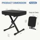 DUMOS Piano Bench, Guitar Stool, Collapsible Stool Black, 17.7in×12.8in×22in