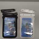 Niveaya Double Space Waterproof Phone Pouch - 2 Pack, Waterproof Phone Lanyard Case with iPhone 17/16/15/14/13 Pro Max up to 8.3", Phone Dry Bags for Vacation Beach Pool Kayak Cruise Travel Essentials (Black + White)