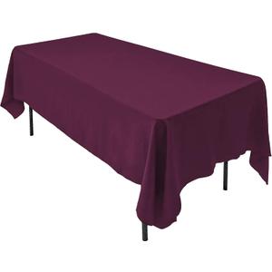 AK TRADING CO. 60 x 126-Inch Rectangular Polyester Tablecloth - Made in USA - Wrinkle-Resistant, Flame Retardant, Durable Party Table Cover, Banquet Tablecloth, Wedding Table Cover - Plum