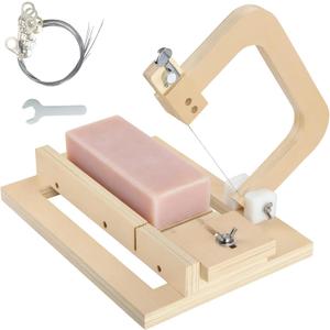 Adjustable Wire Soap Cutter, Wooden Soap Cutters for Soap Making with Replaced Stainless Steel Wires for Handmade