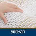 OLANLY Bathroom Runner Rugs 59x24, Soft Chenille Striped Bath Rugs, Beige